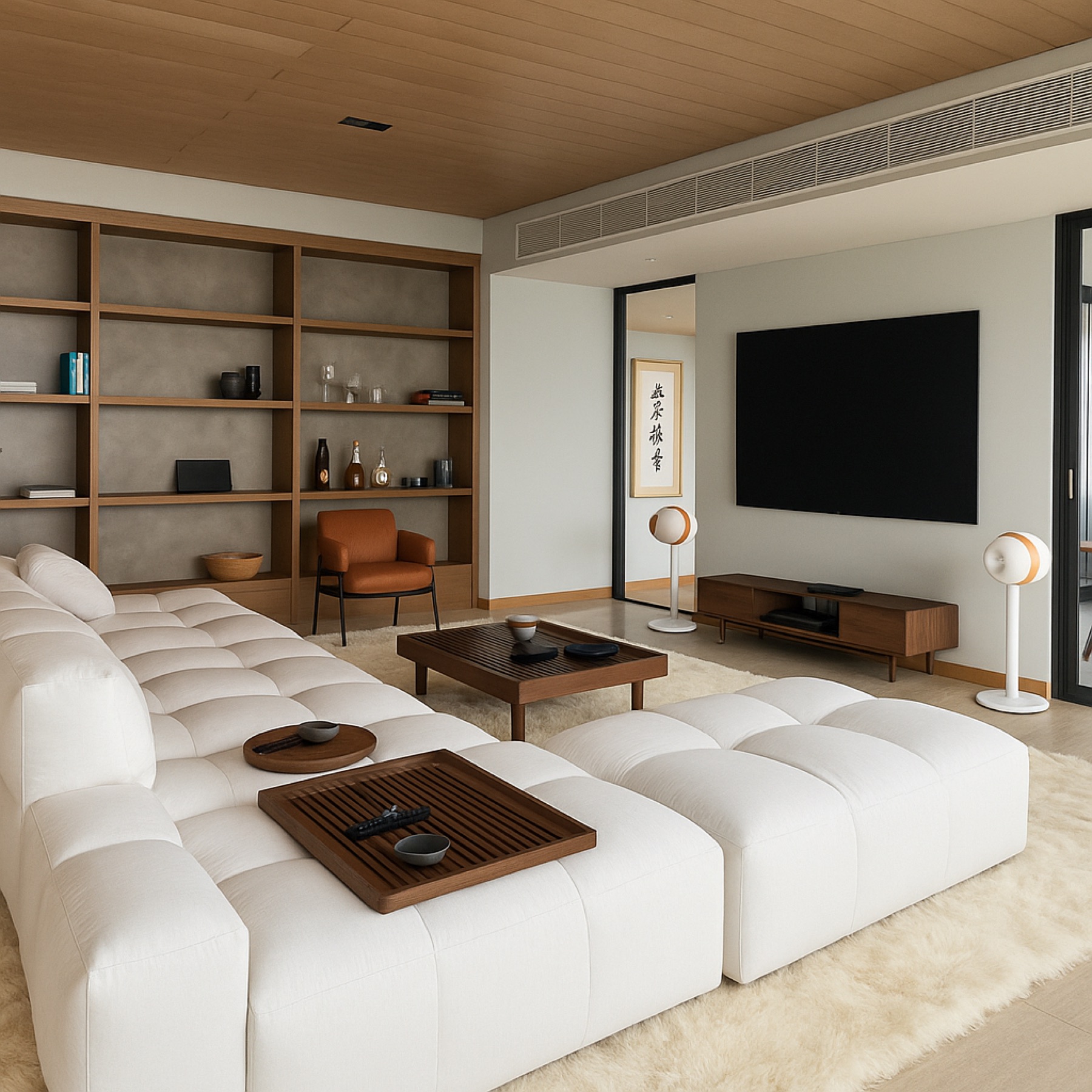 CXCASA factory-direct cream sectional sofa project for a high-end residence